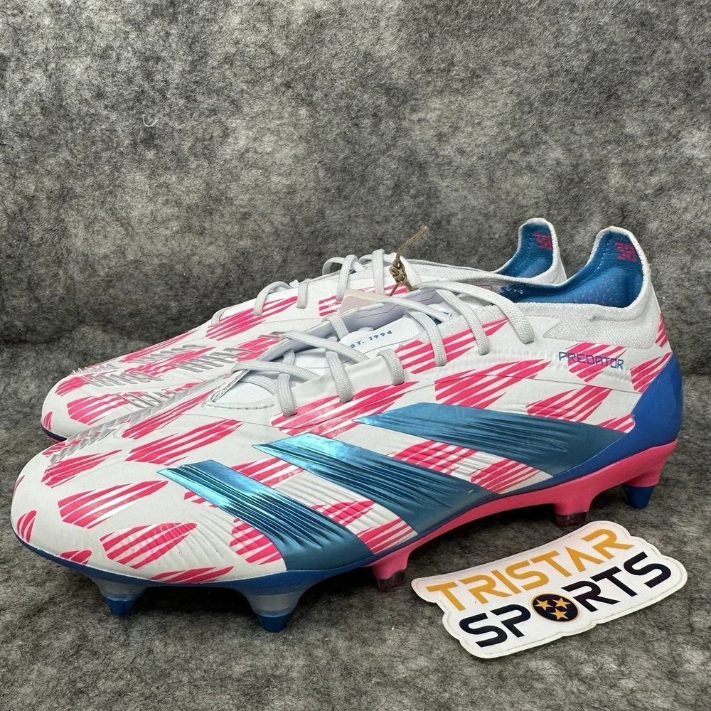 Adidas Predator Elite SG Soccer Cleats Mens Size 7 White Pink Blue IF6325